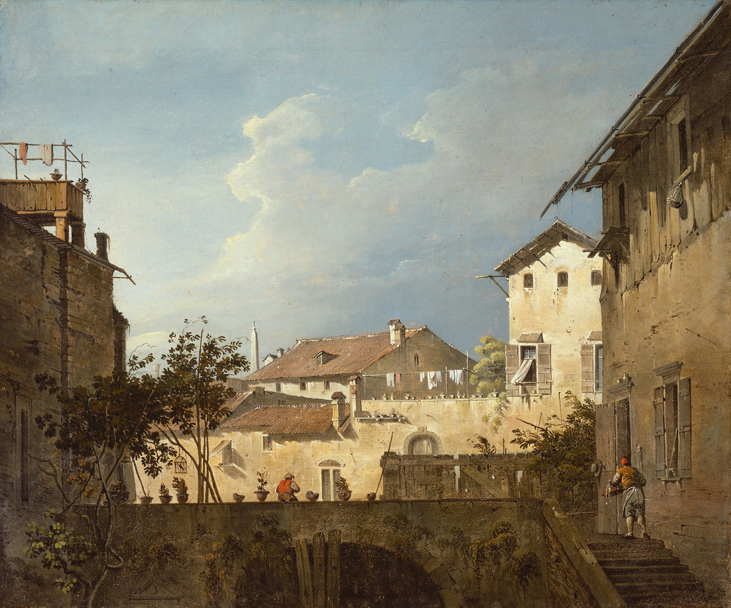 The Terrace -  Follower of Canaletto (Antonio Canal),  Poster Print Wall Art