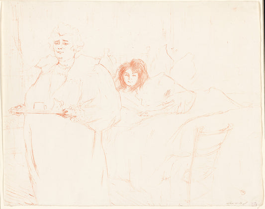 Woman with a Tray—Breakfast (Madame Baron and Mademoiselle Popo), plate two from Elles: Henri de Toulouse-Lautrec (French, 1864-1901),16x12"(A3) Poster