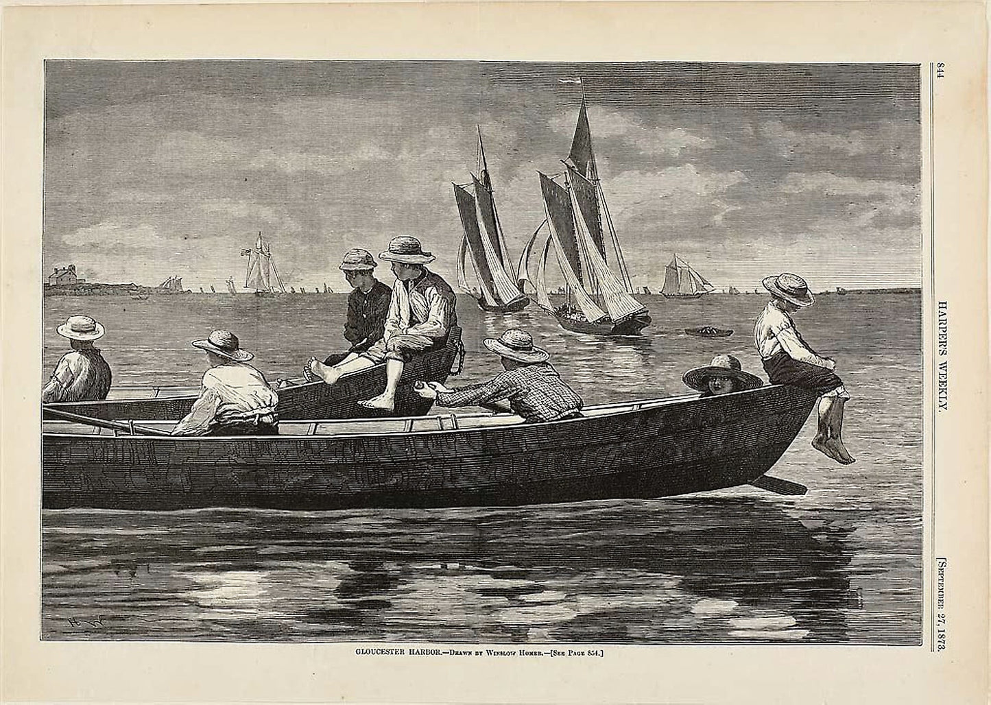 Gloucester Harbor -  Winslow Homer (American, 1836-1910),  Poster Print Wall Art