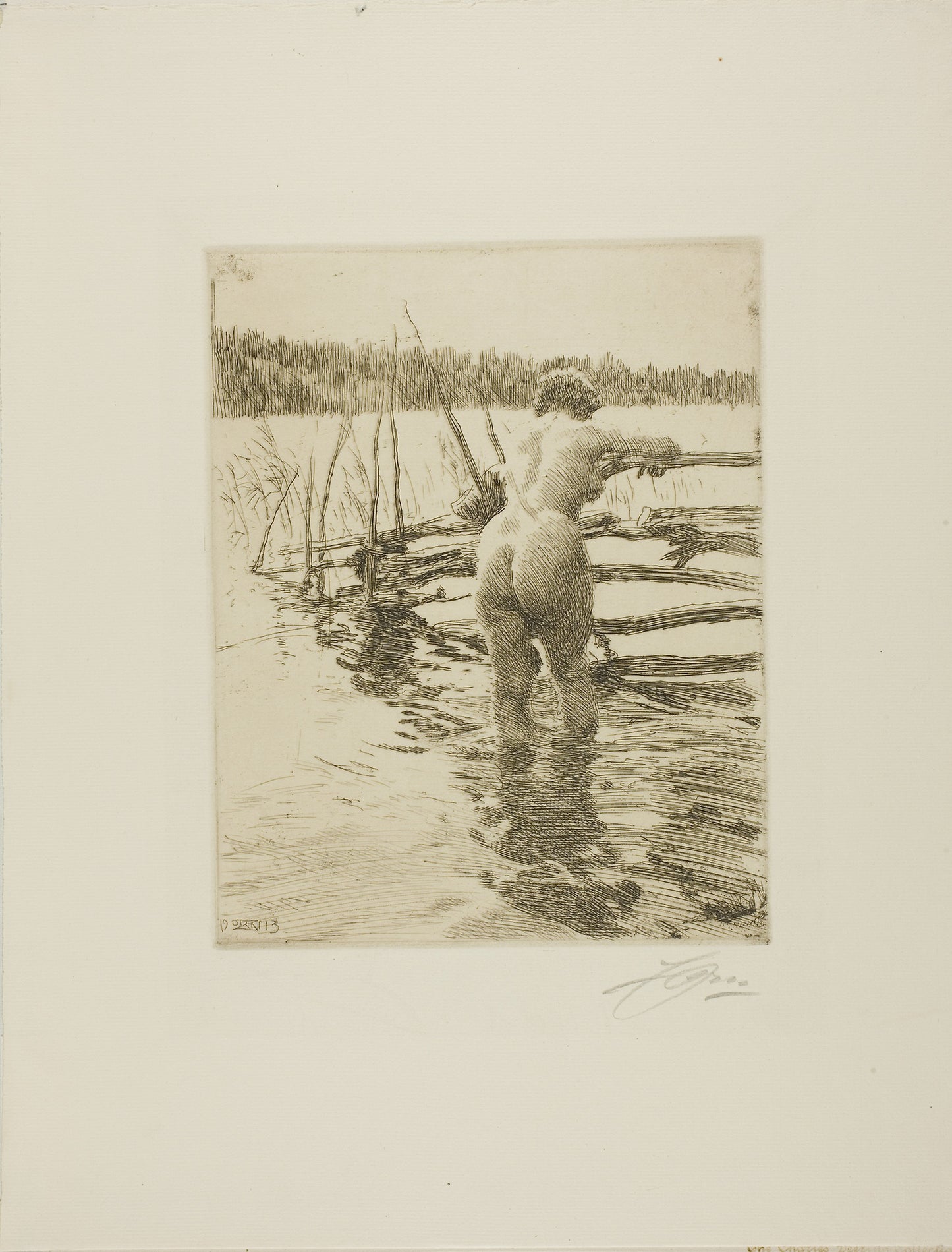 The Fence -  Anders Zorn,  Poster Print Wall Art