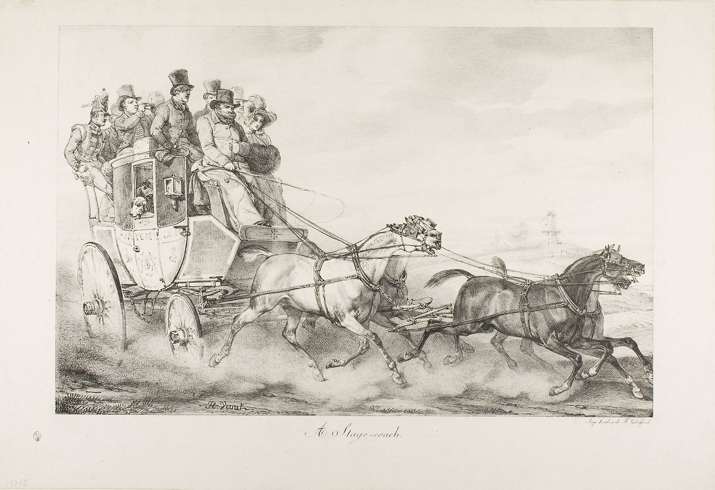 A Stagecoach: Horace Vernet (French, 1789-1863),16x12"(A3) Poster