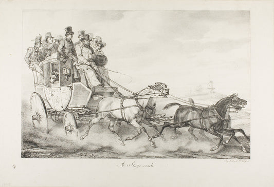 A Stagecoach: Horace Vernet (French, 1789-1863),16x12"(A3) Poster