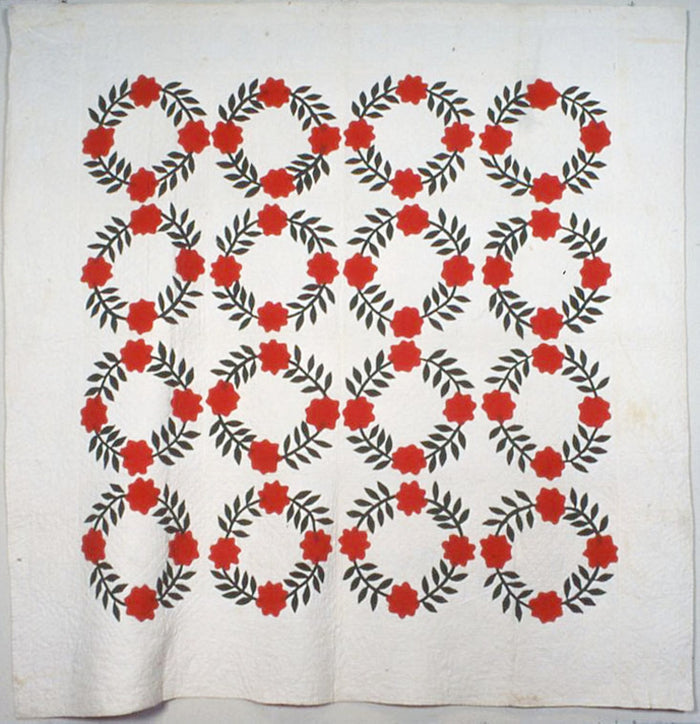 Bedcover (Rose Wreath): United States,16x12