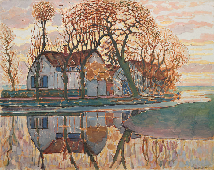 Farm near Duivendrecht: Piet Mondrian,16x12