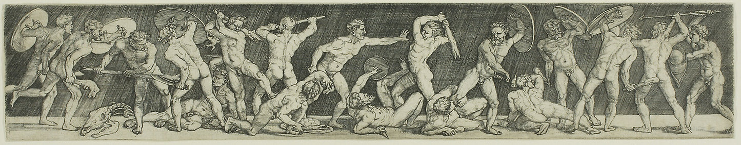 Battle of Eighteen Nude Men -  Barthel Beham,  Poster Print Wall Art