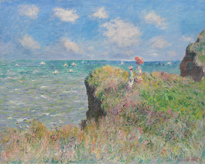Cliff Walk at Pourville: Claude Monet,16x12