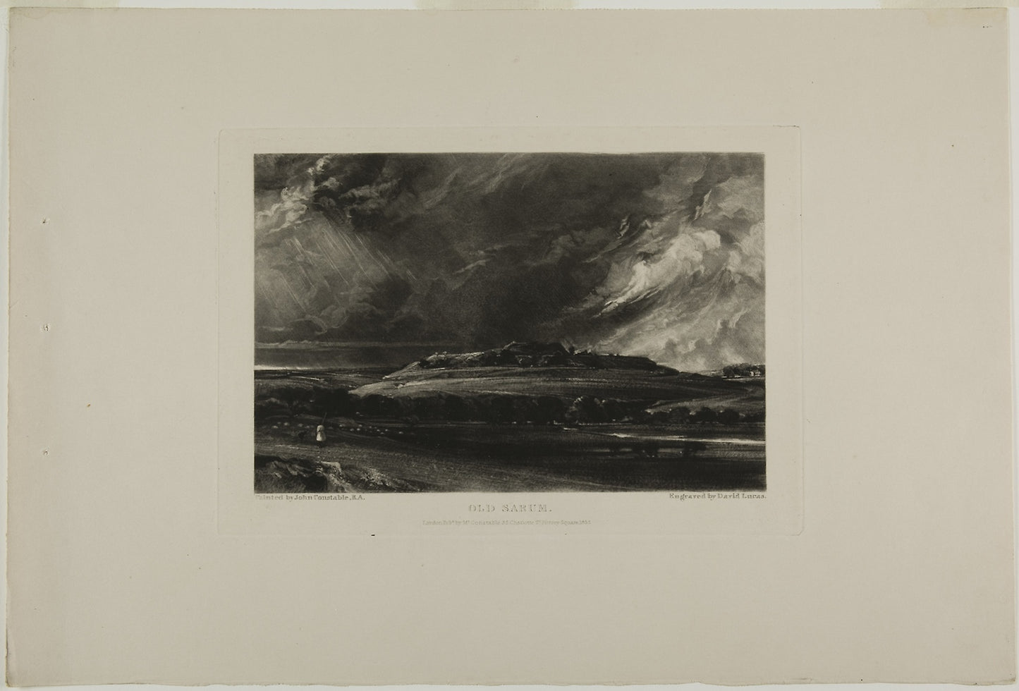Old Sarum -  David Lucas (English, 1802-1881),  Poster Print Wall Art