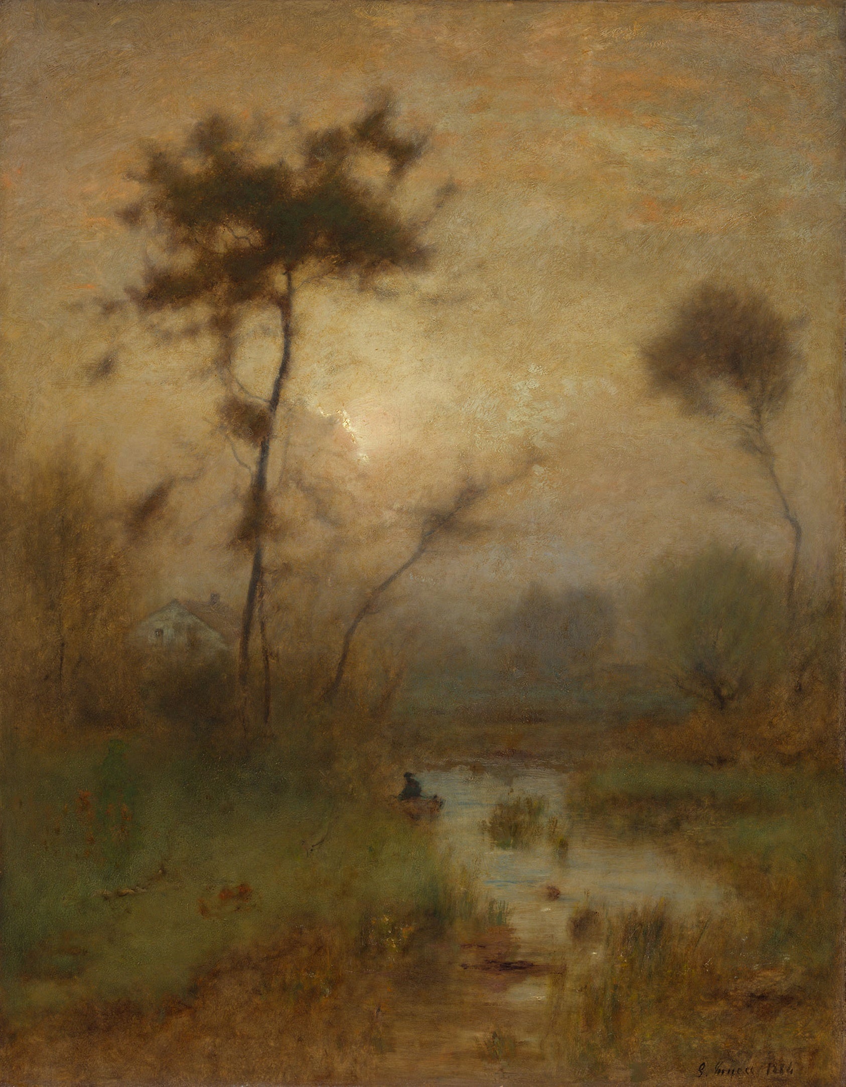 A Silver Morning: George Inness,16x12"(A3) Poster