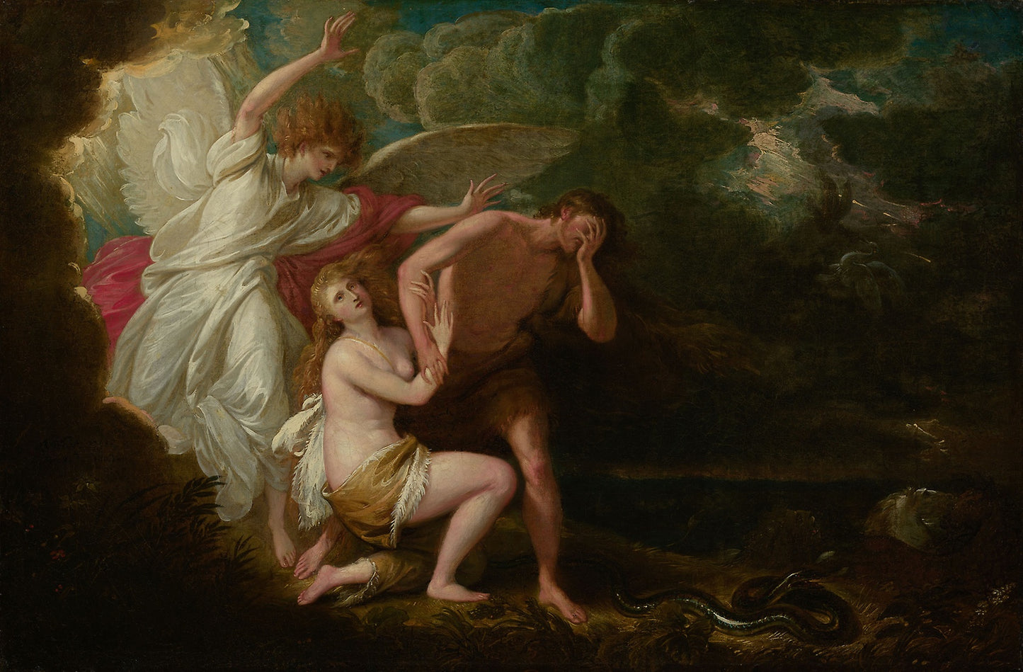 The Expulsion of Adam and Eve from Paradise -  Benjamin West,  Poster Print Wall Art