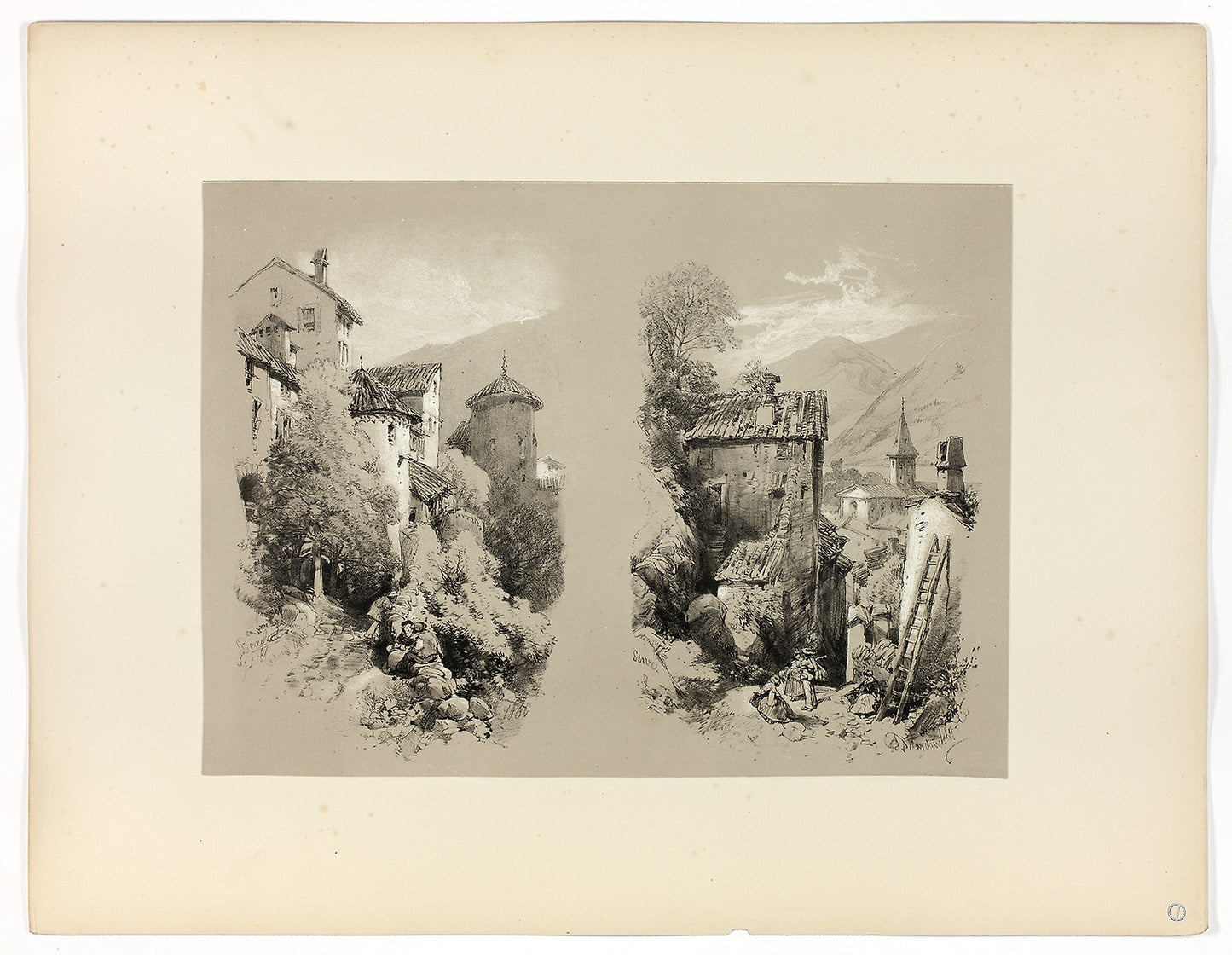 Beaufort and Serves, from Picturesque Selections -  James Duffield Harding, (English, 1798-1863),  Poster Print Wall Art