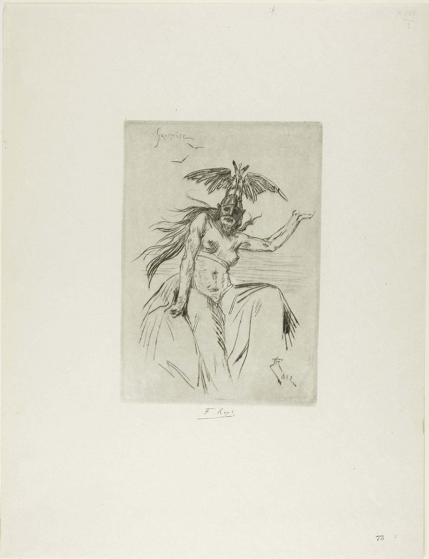 Warrior -  Félicien Rops,  Poster Print Wall Art