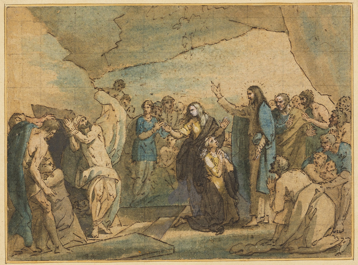The Raising of Lazarus -  Benjamin West,  Poster Print Wall Art