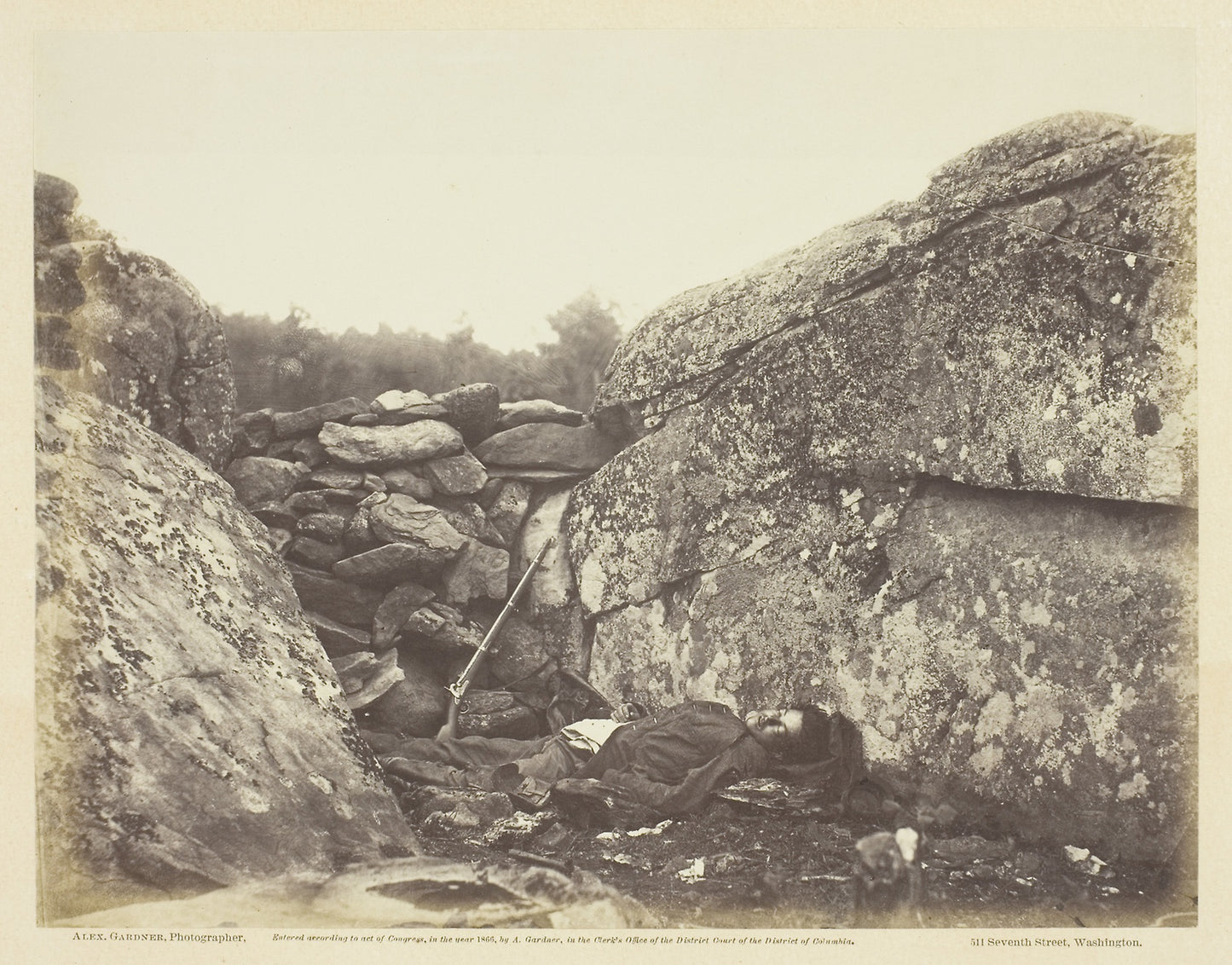 Home of a Rebel Sharpshooter, Gettysburg -  Alexander Gardner,  Poster Print Wall Art