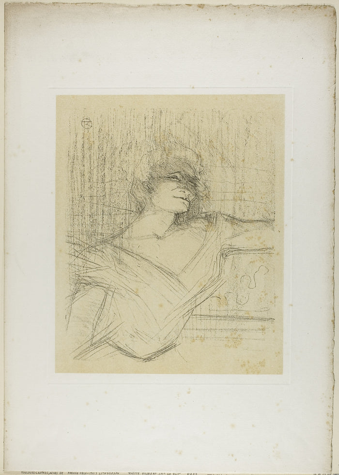 Yvette Guilbert—Dans la Glu, from Yvette Guilbert: Henri de Toulouse-Lautrec,16x12