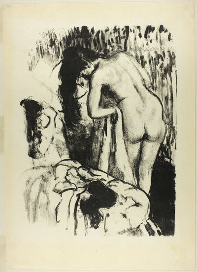 Nude Woman Standing, Drying Herself: Edgar Degas,16x12"(A3) Poster