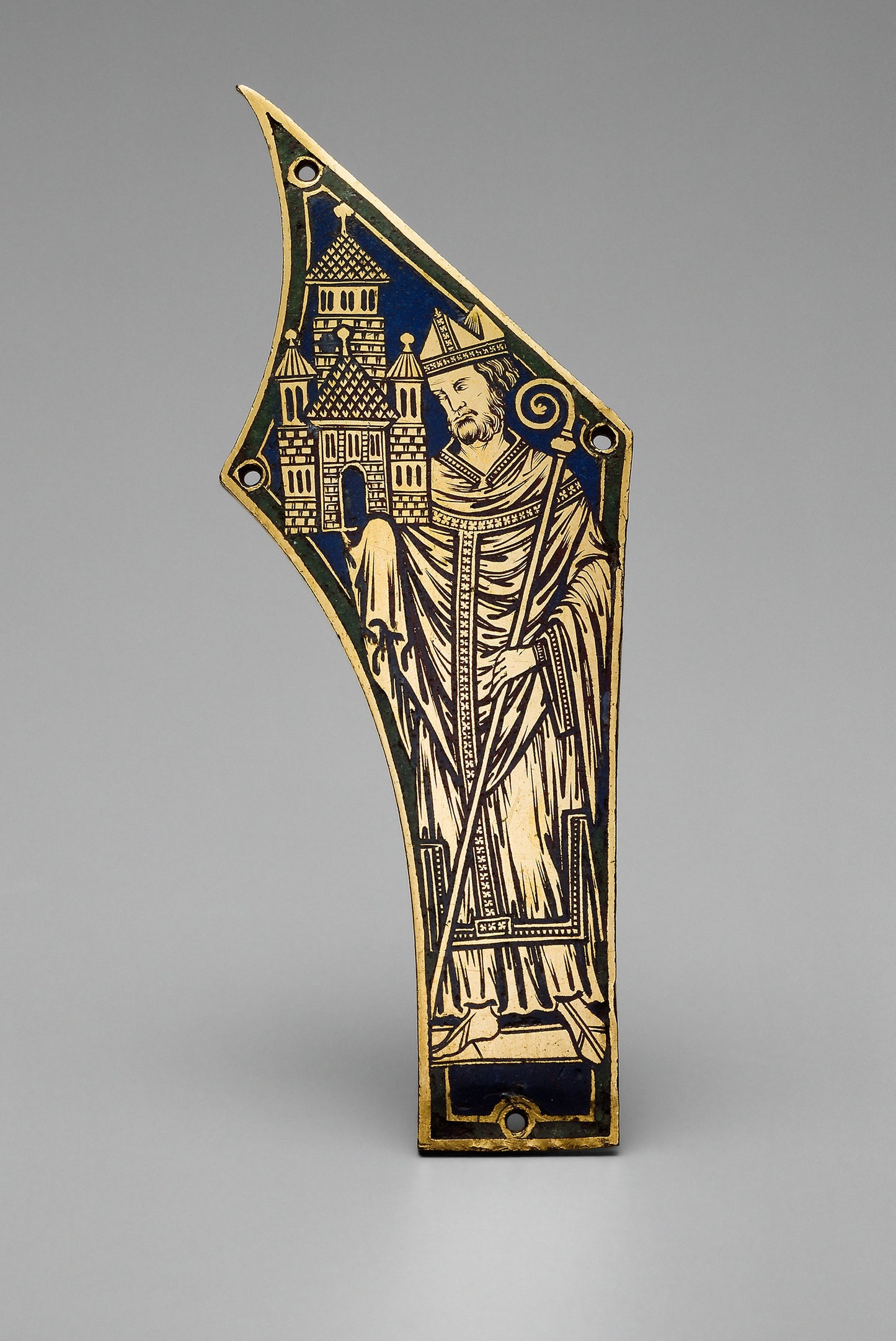 Plaque with a Bishop: Follower of Nicholas of Verdun , Poster Print Wall Art