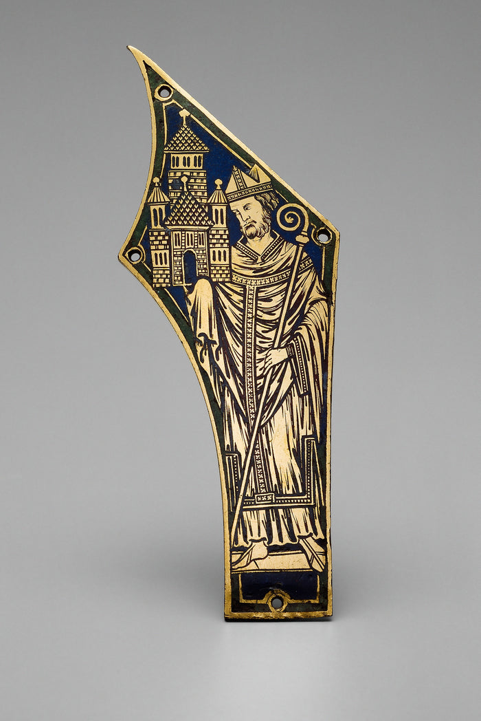 Plaque with a Bishop: Follower of Nicholas of Verdun ,16x12