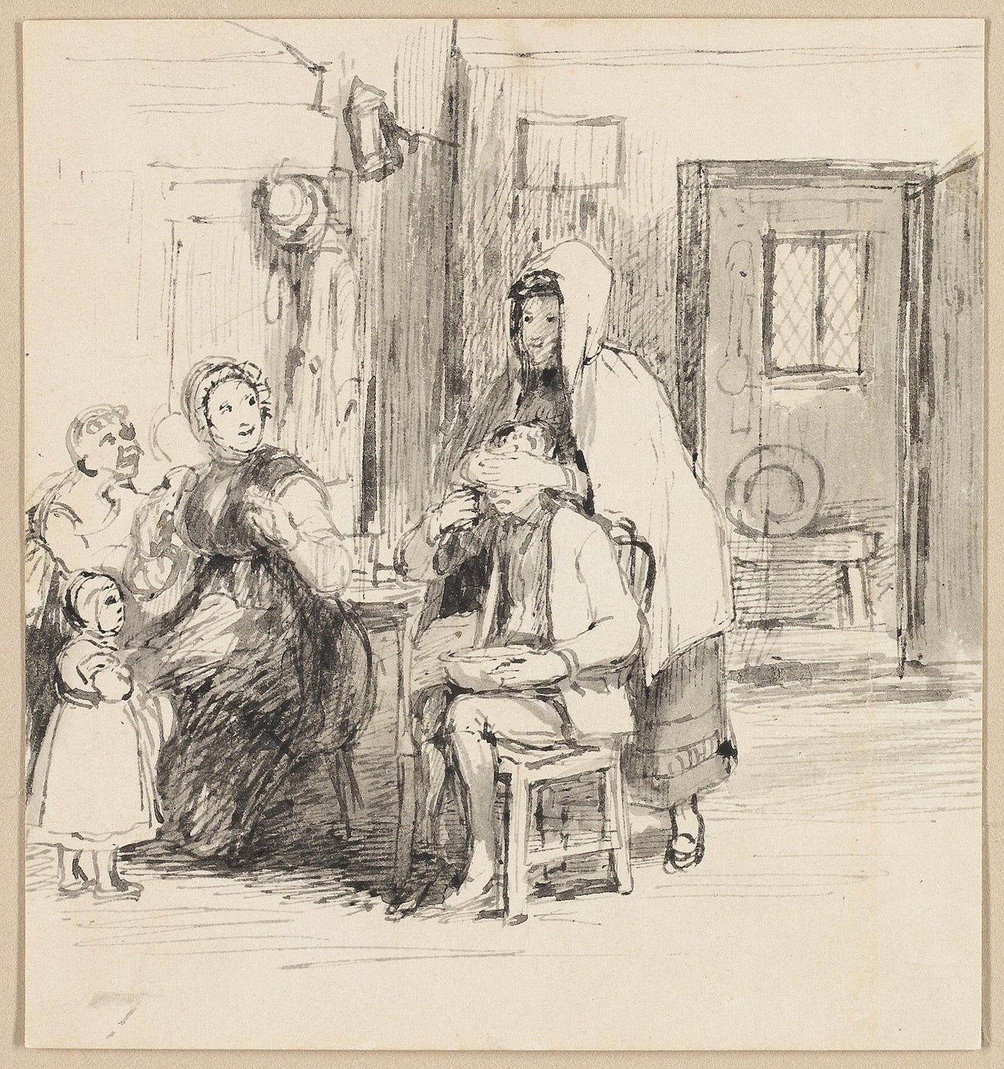 Guess My Name -  Sir David Wilkie,  Poster Print Wall Art