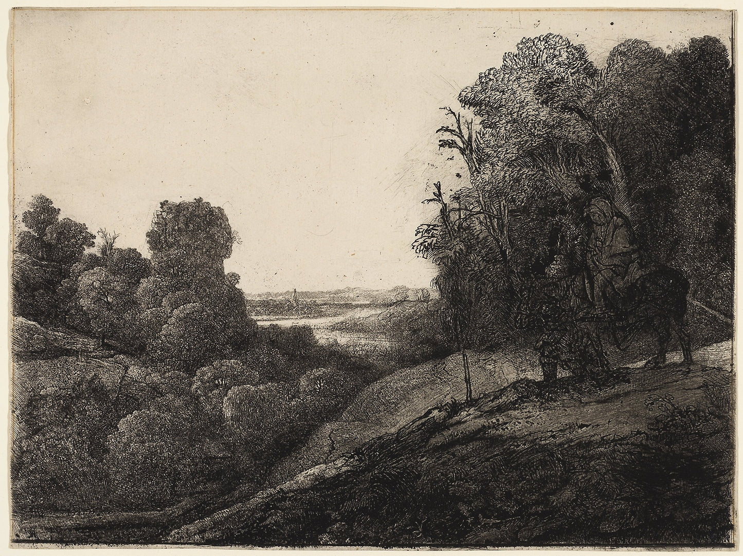 The Flight into Egypt -  Altered from Seghers -  Rembrandt van Rijn,  Poster Print Wall Art