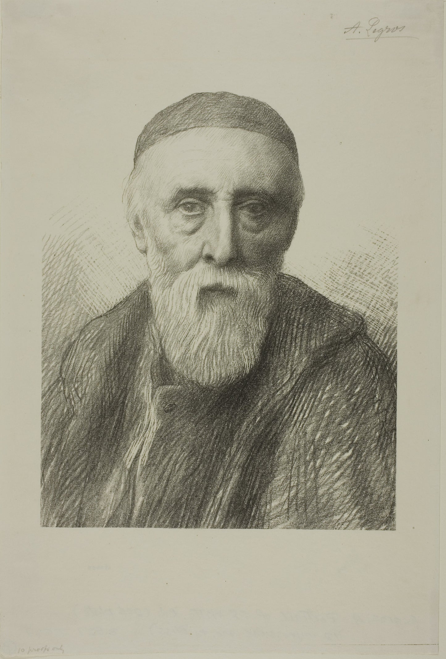 Portrait of G. F. Watts, R. A., second plate -  Alphonse Legros,  Poster Print Wall Art