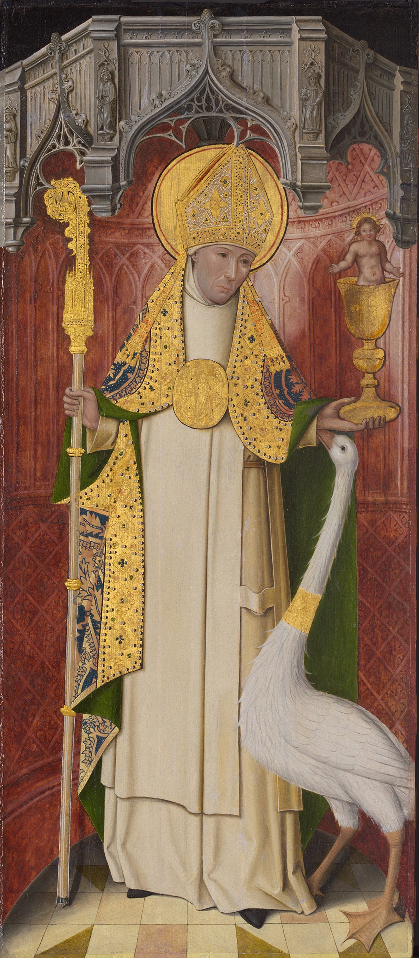 Altarpiece from Thuison-les-Abbeville -  Saint Hugh of Lincoln -  French (Picardy),  Poster Print Wall Art