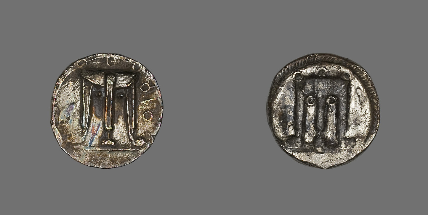 Stater (Coin) Depicting a Tripod -  Greek; Crotone, Italy,  Poster Print Wall Art