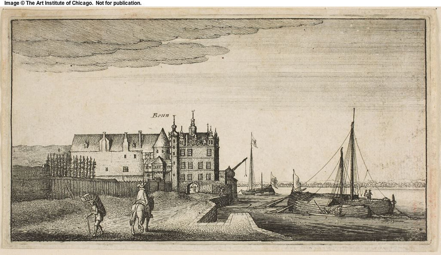 The Rhine Near Bonn -  The Chancellery -  Wenceslaus Hollar,  Poster Print Wall Art