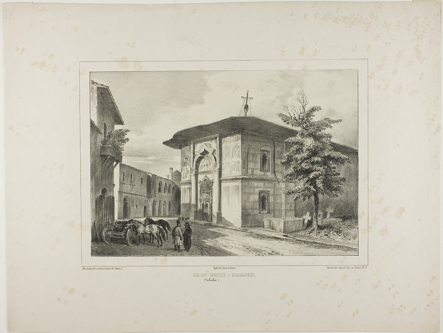Greek Church, Bucharest, Wallachia, July 15, 1837 -  Denis Auguste Marie Raffet (French, 1804-1860),  Poster Print Wall Art