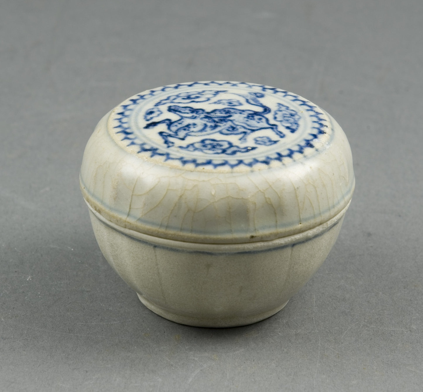 Miniature Covered Box with Animal and Cloud Motif -  Vietnam, near Hoi An, Offshore,  Poster Print Wall Art