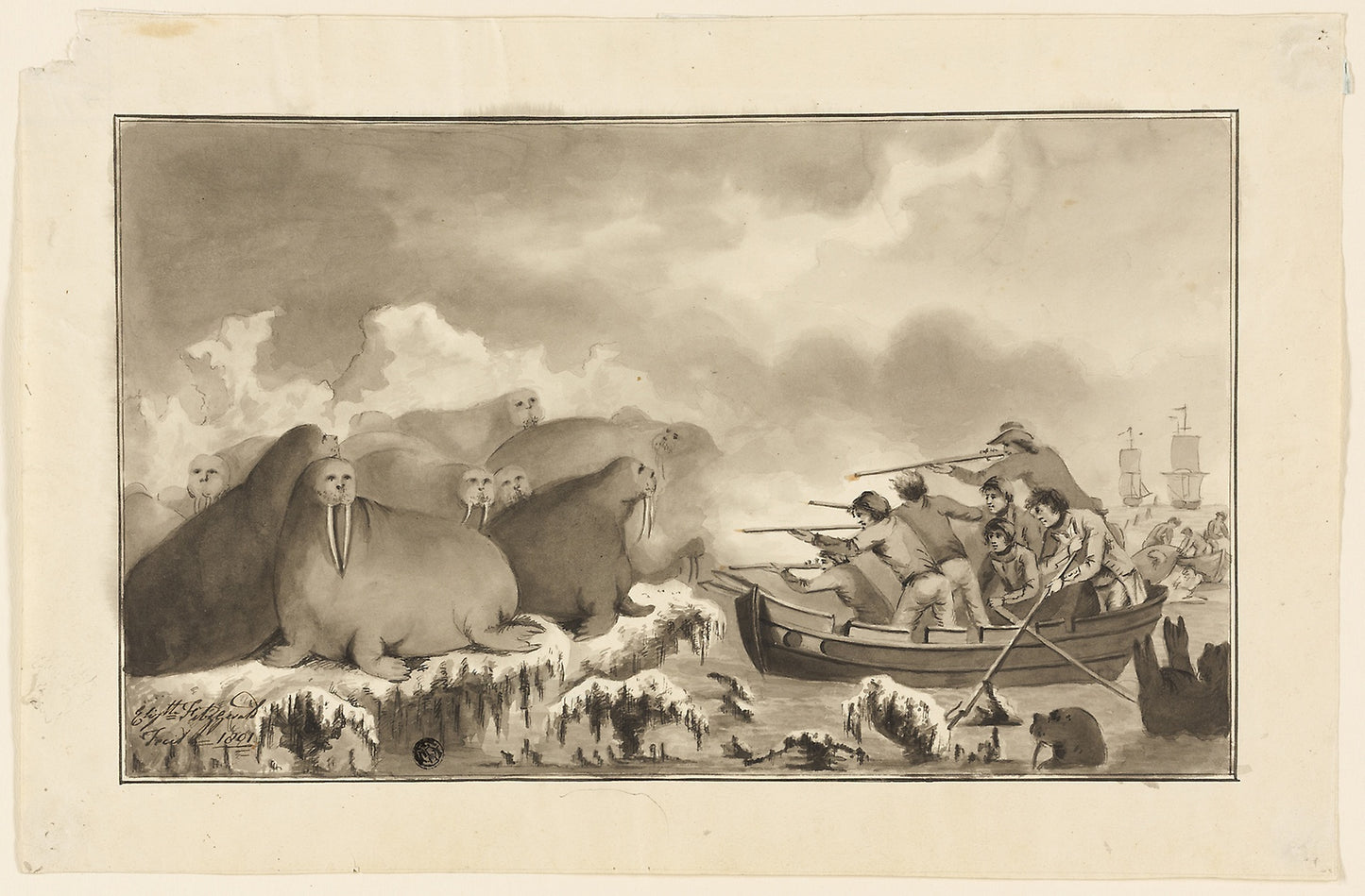 Walrus Hunt -  Elizabeth Fitzgerald,  Poster Print Wall Art