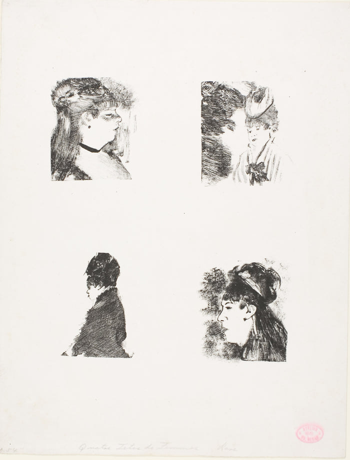 Four Heads of Women: Edgar Degas,16x12