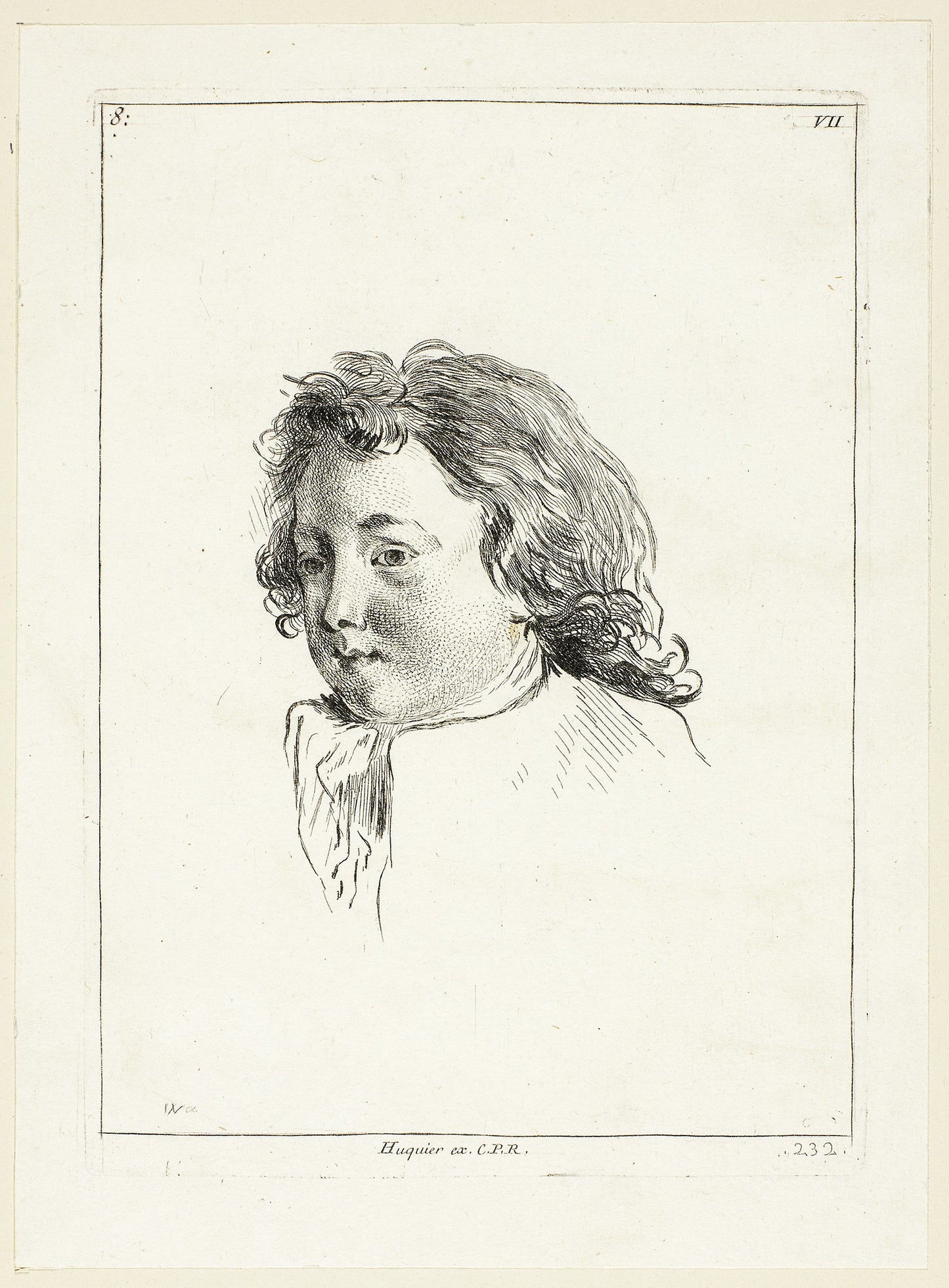 Boy's Head (turned to right) -  Anne Claude Philippe Caylus,  Poster Print Wall Art