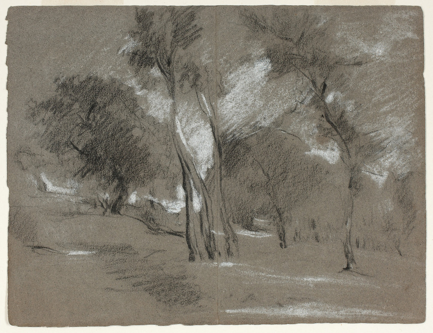 Landscape with Trees -  Jean Baptiste Carpeaux,  Poster Print Wall Art