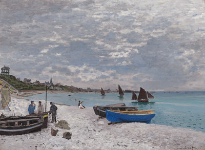 The Beach at Sainte-Adresse: Claude Monet,16x12"(A3) Poster