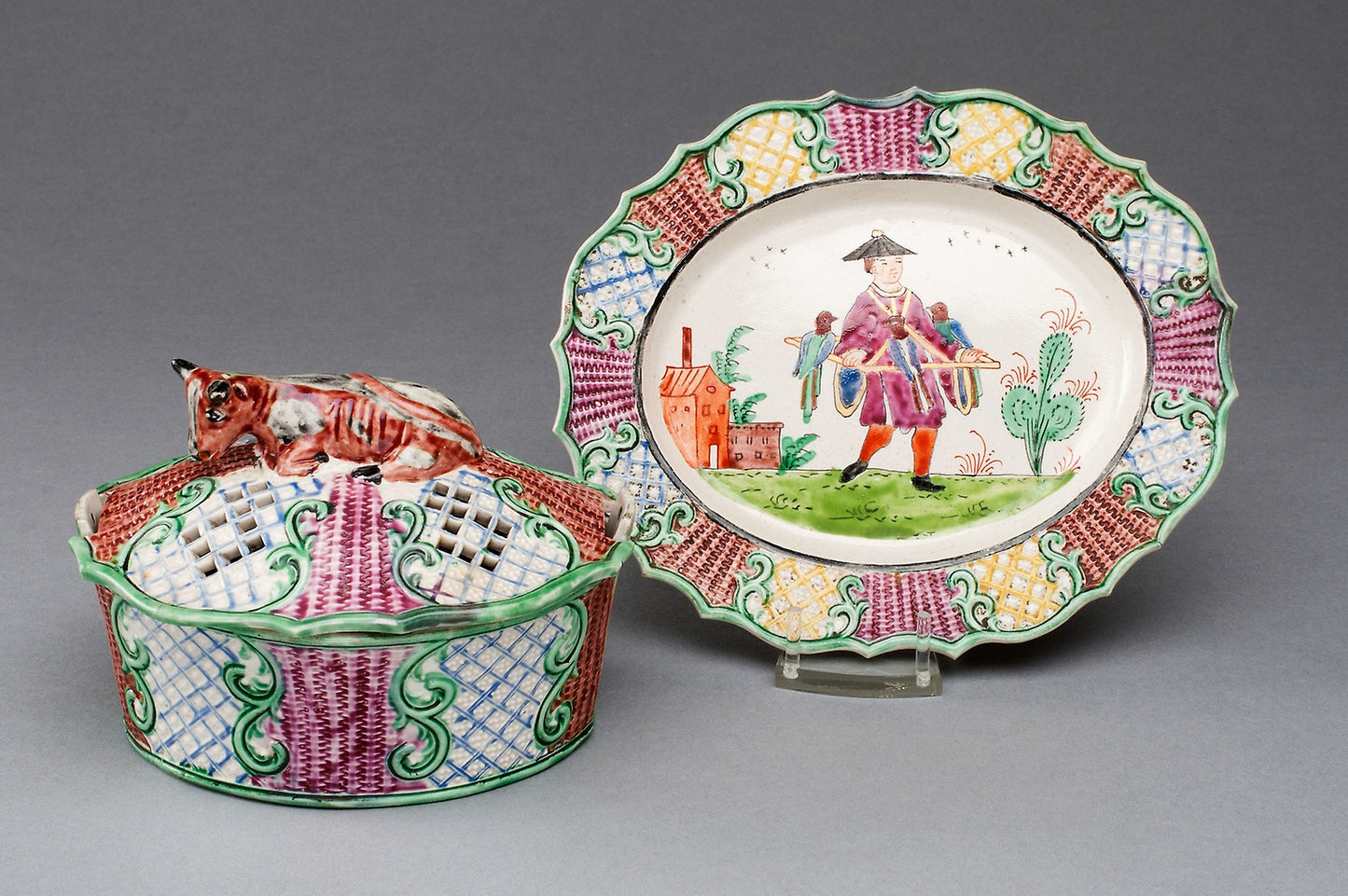 Covered Butter Dish and Stand -  Staffordshire, England,  Poster Print Wall Art