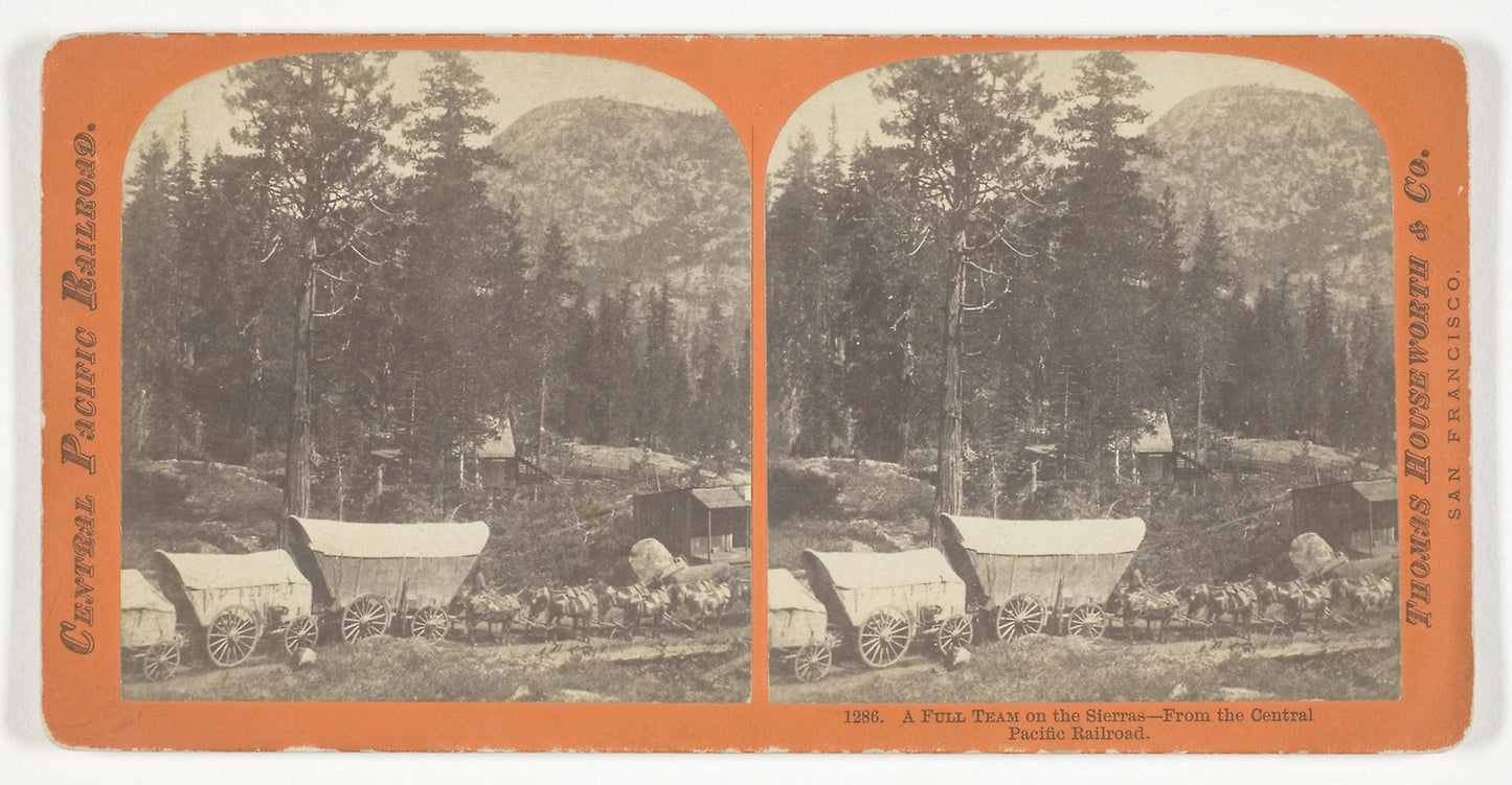 A Full Team on the Sierras - From the Central Pacific Railroad: Thomas Houseworth & Co.,16x12"(A3) Poster