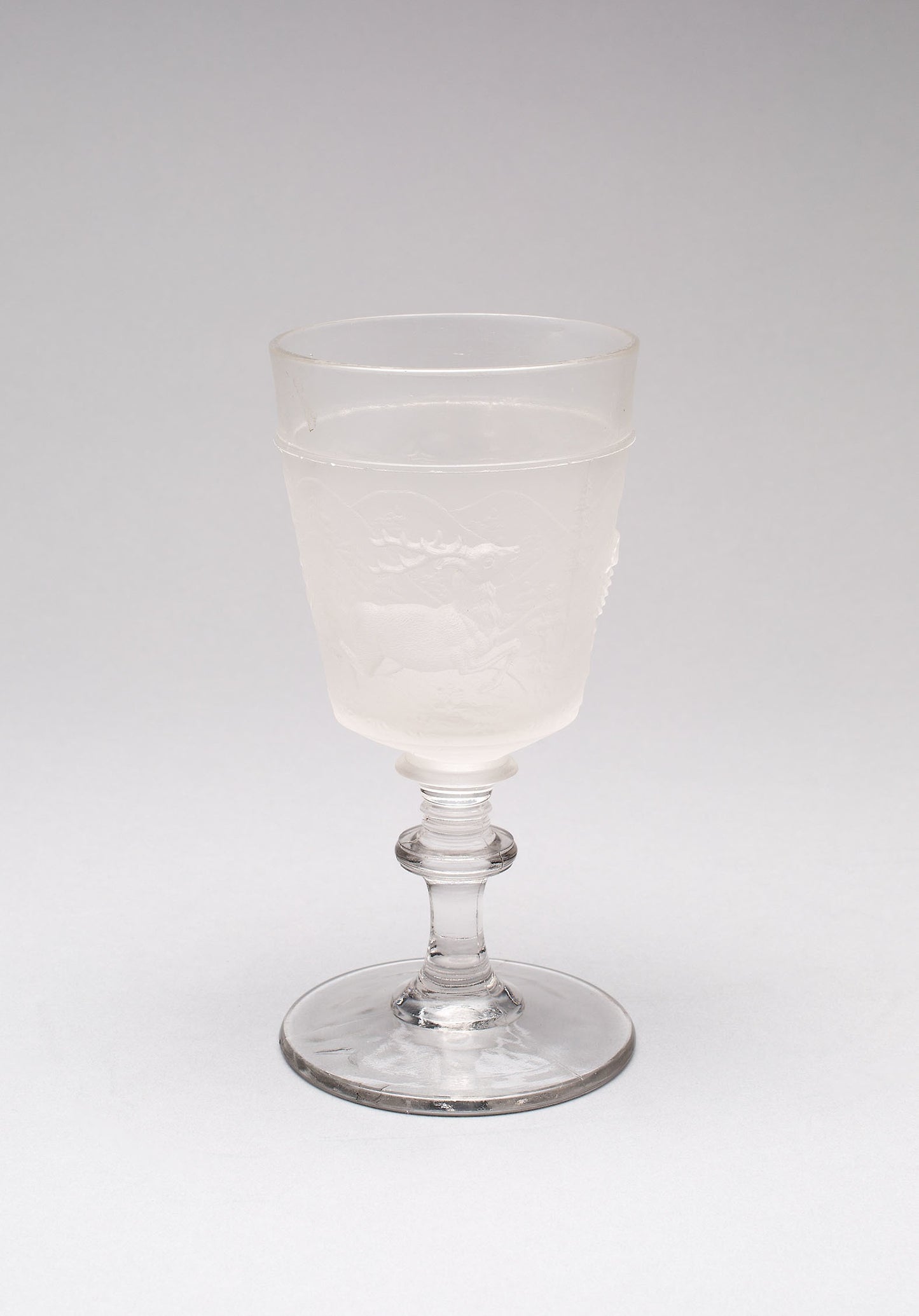 Westward Ho!/Pioneer pattern goblet (one of a set of four): Gillinder and Sons, 1861–c. 1930, Poster Print Wall Art