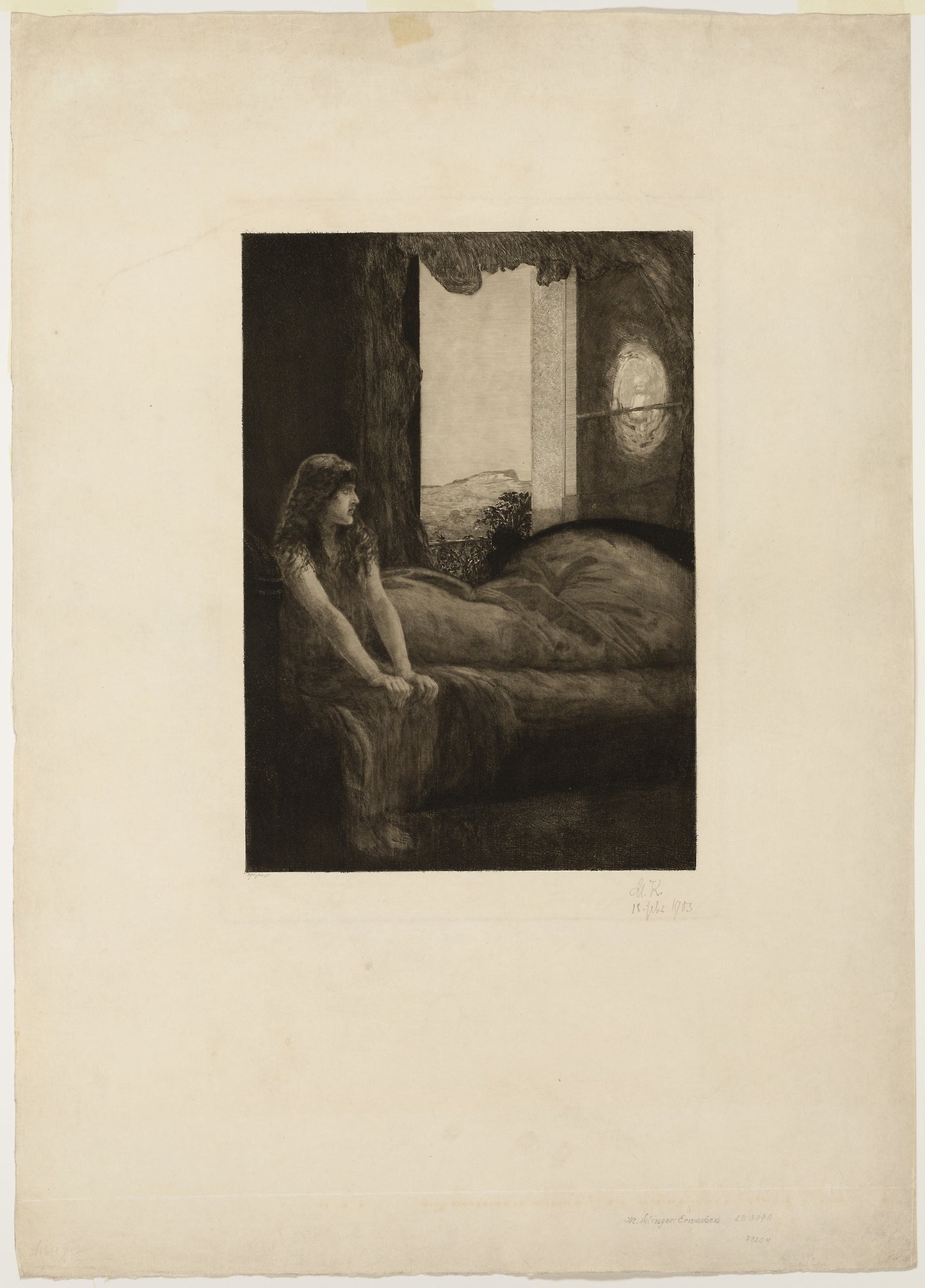 Awakening, plate eight from A Love -  Max Klinger,  Poster Print Wall Art