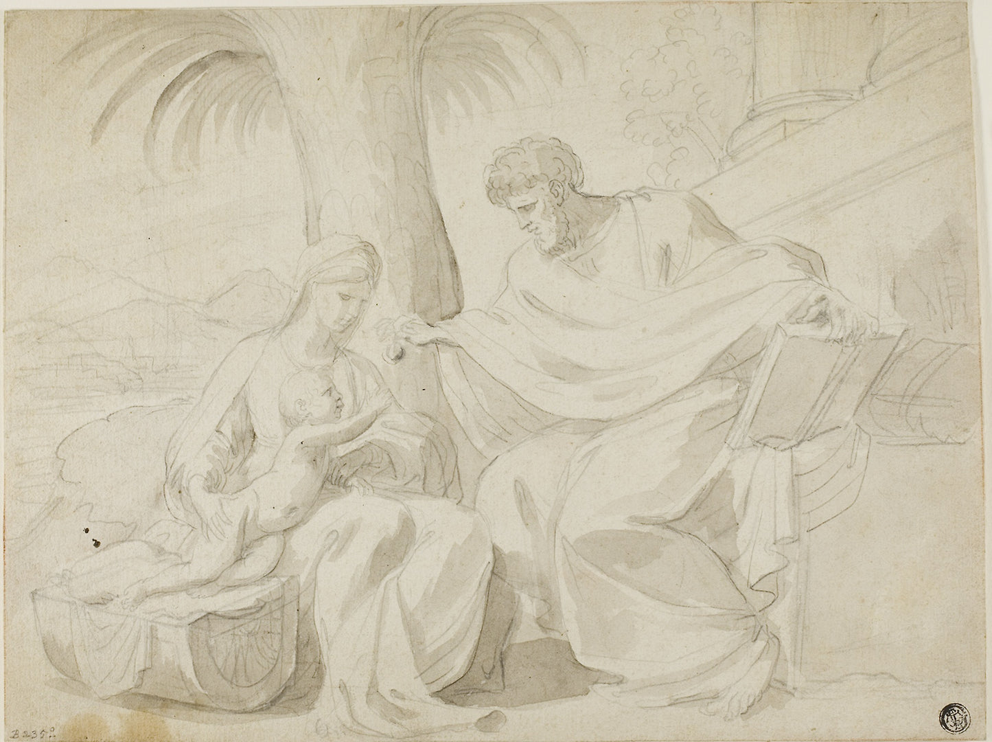 Holy Family: Possibly Eustache Le Sueur (French, 1617-1655),16x12"(A3) Poster