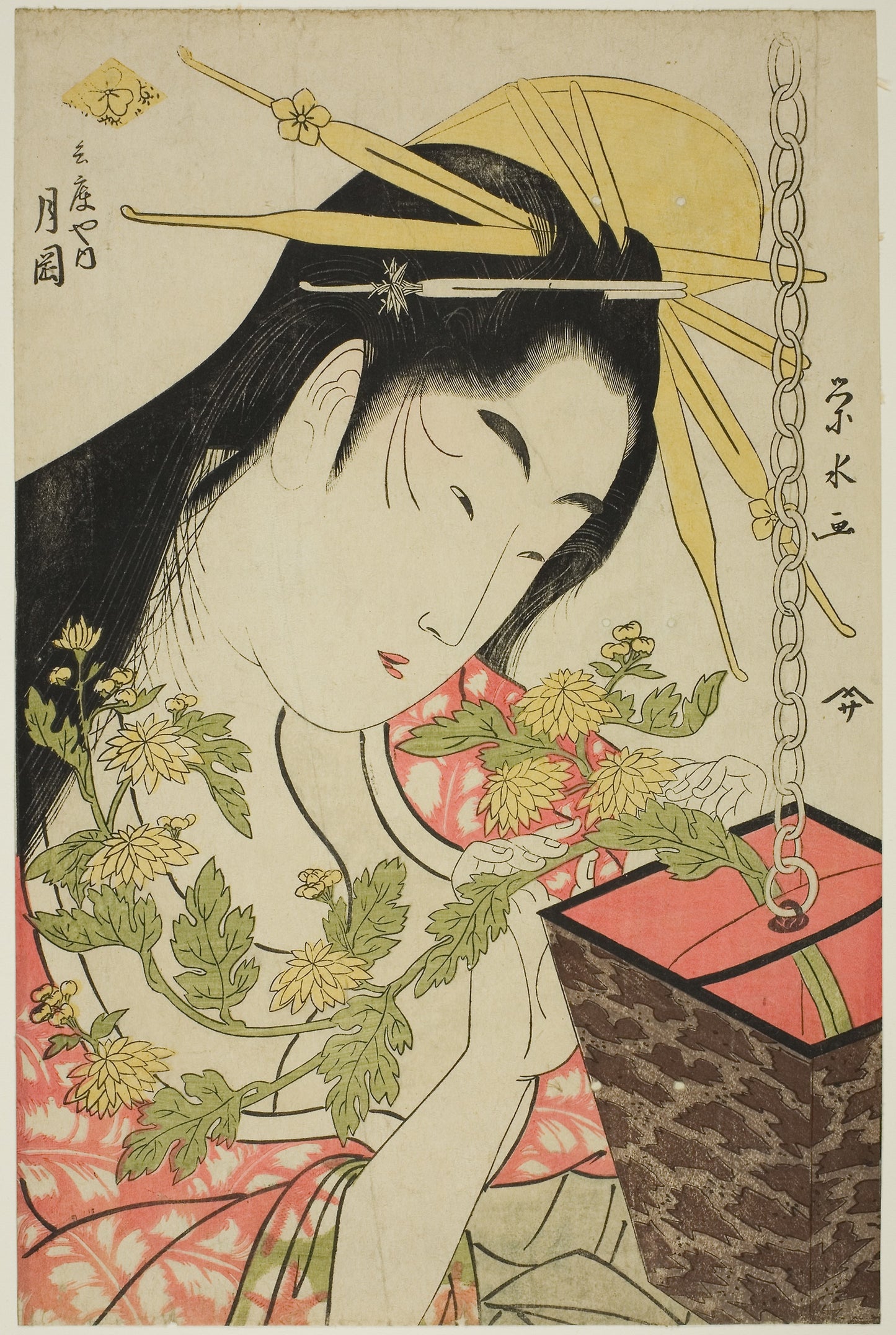 The Courtesan Tsukioka of the Hyogoya -  Ichirakutei Eisui,  Poster Print Wall Art