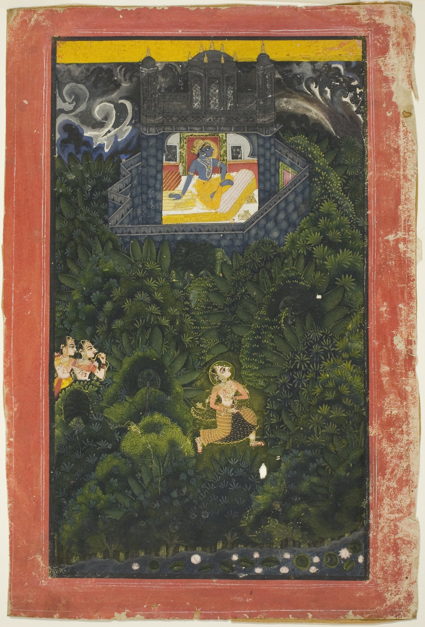 Abhisarika Nayika (Heroine Running to Meet her Lover) -  India,  Poster Print Wall Art
