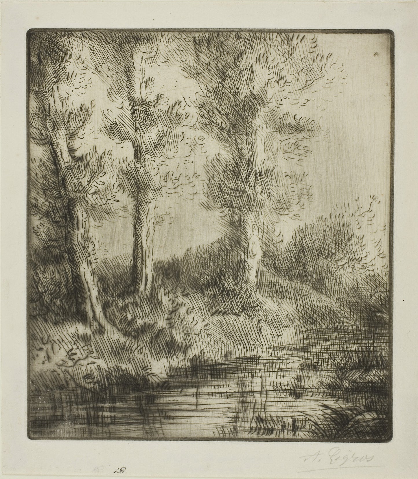 Banks of the Saint-Pré -  Alphonse Legros,  Poster Print Wall Art