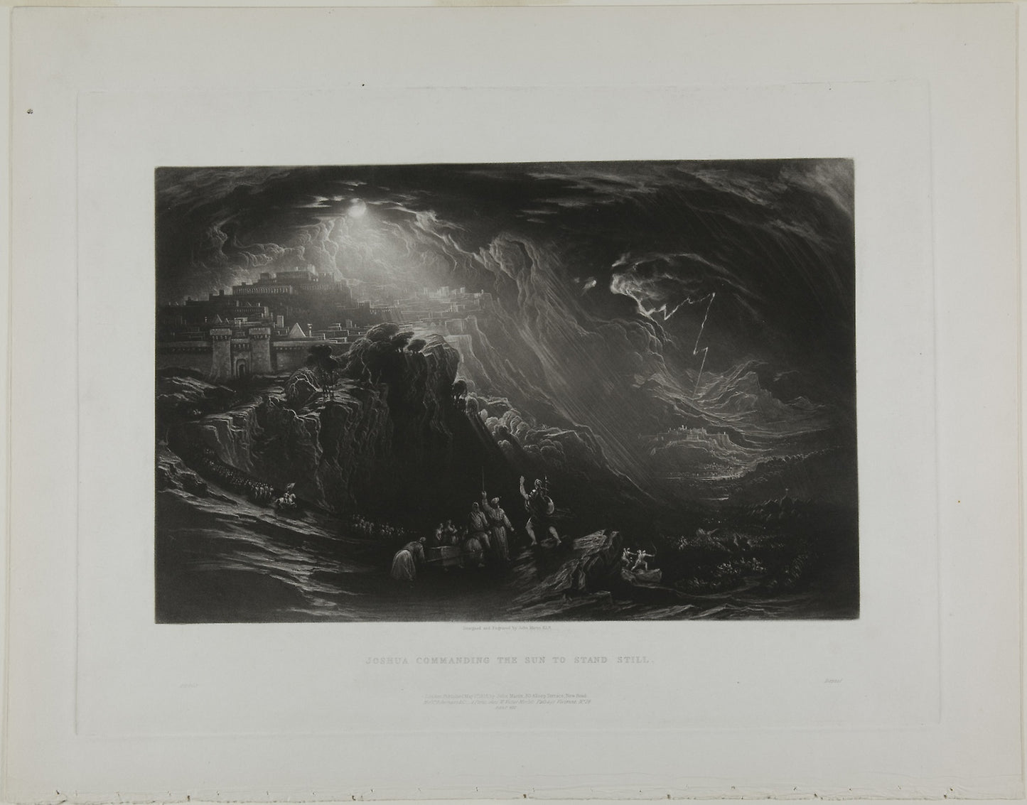 Joshua Commanding the Sun to Stand Still, from Illustrations of the Bible -  John Martin,  Poster Print Wall Art