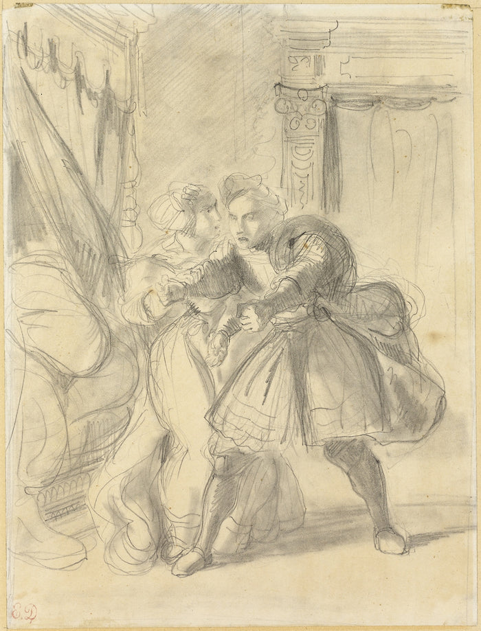 Study: Eugène Delacroix,16x12
