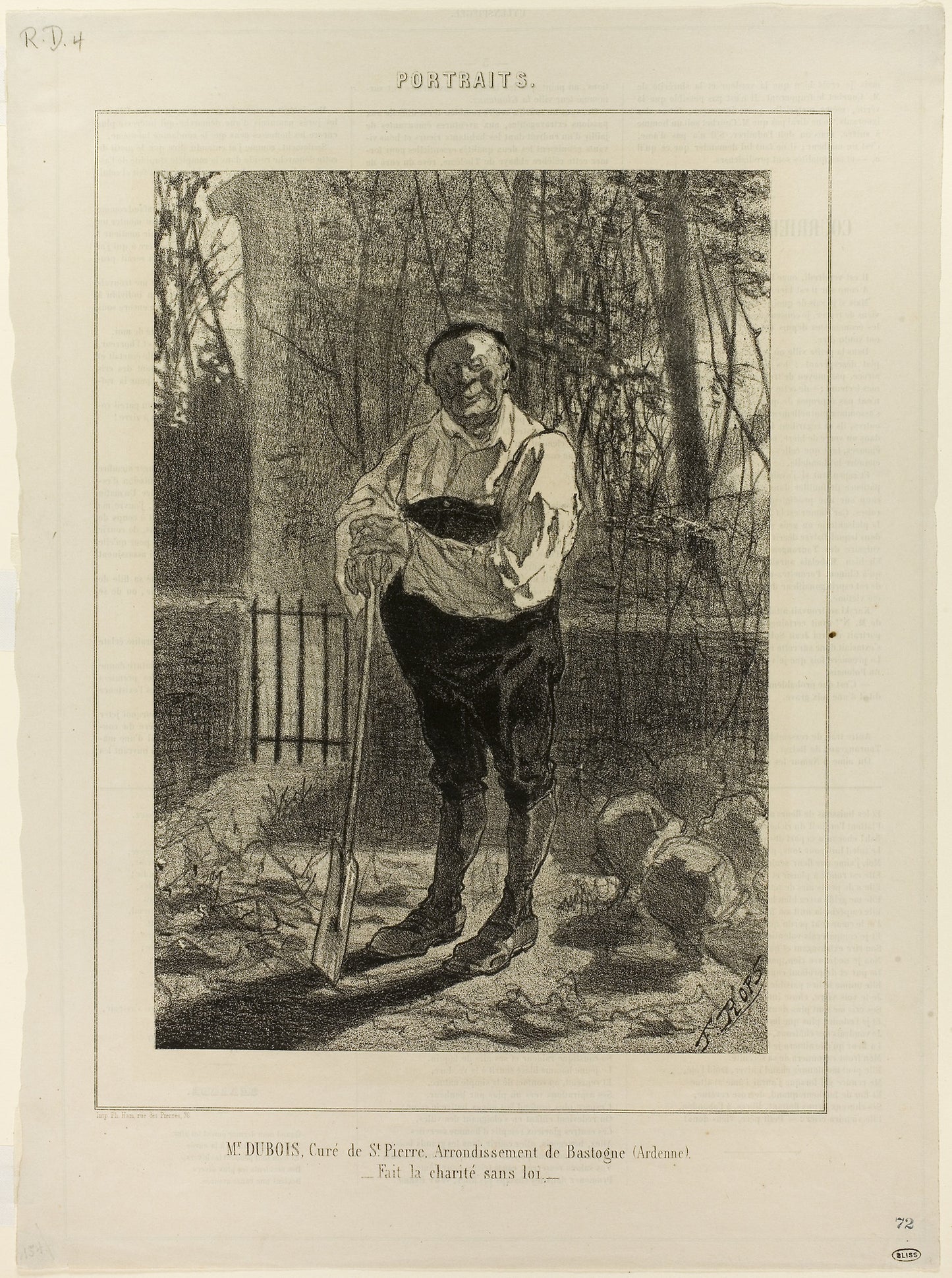 Portrait of Monsieur Dubois, curate of St. Pierre... -  Félicien Rops (Belgian, 1833-1898),  Poster Print Wall Art