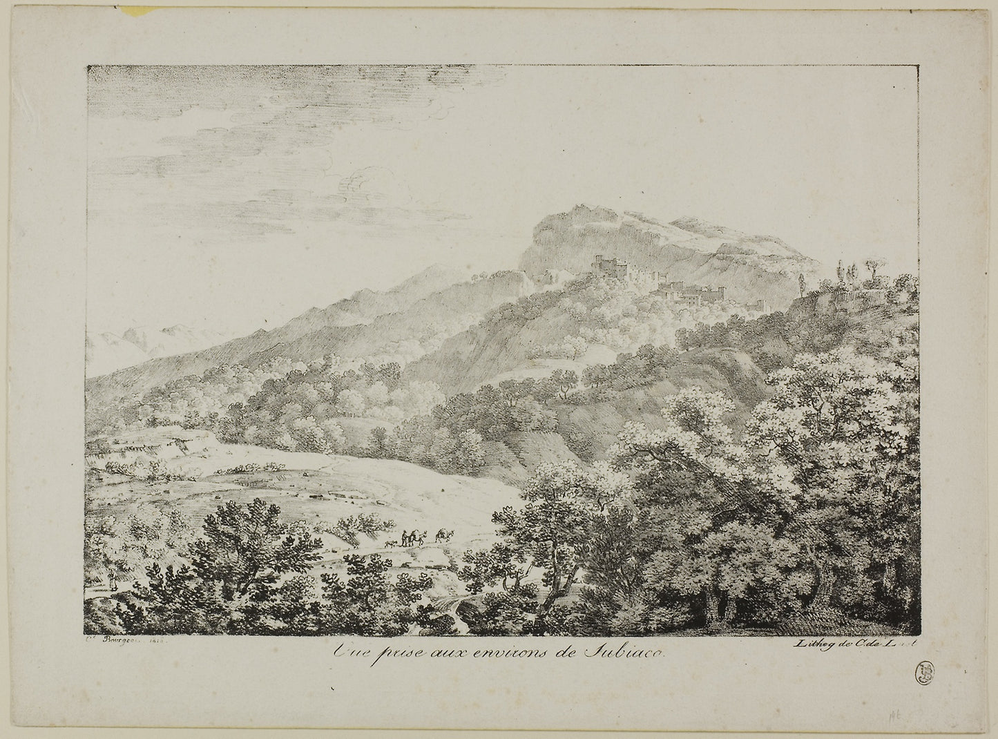 View Taken in the Region of Subiaco, from Views of Italy -  Constant Bourgeois (French, 1767-1841),  Poster Print Wall Art