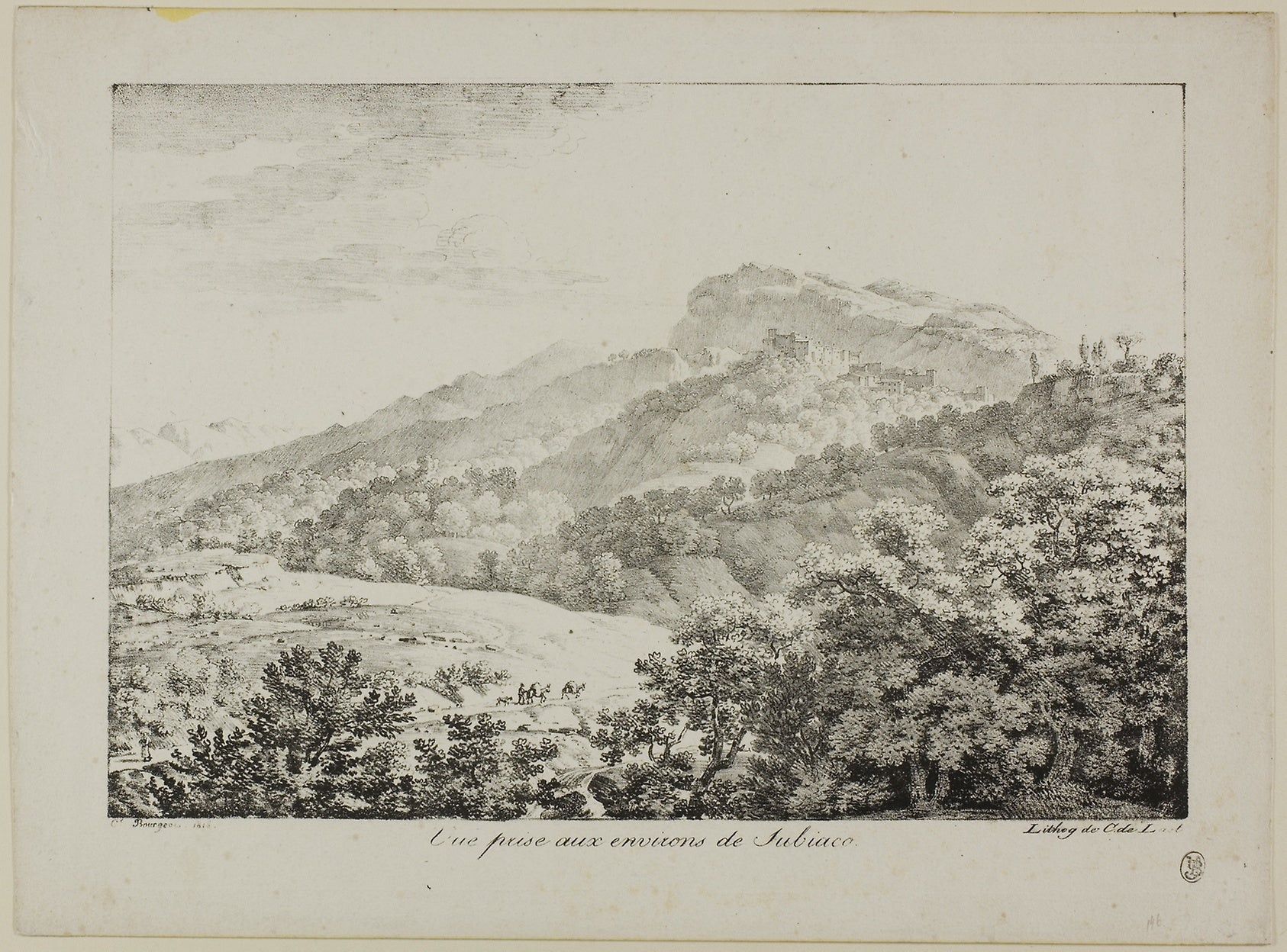 View Taken in the Region of Subiaco, from Views of Italy: Constant Bourgeois (French, 1767-1841),16x12"(A3) Poster