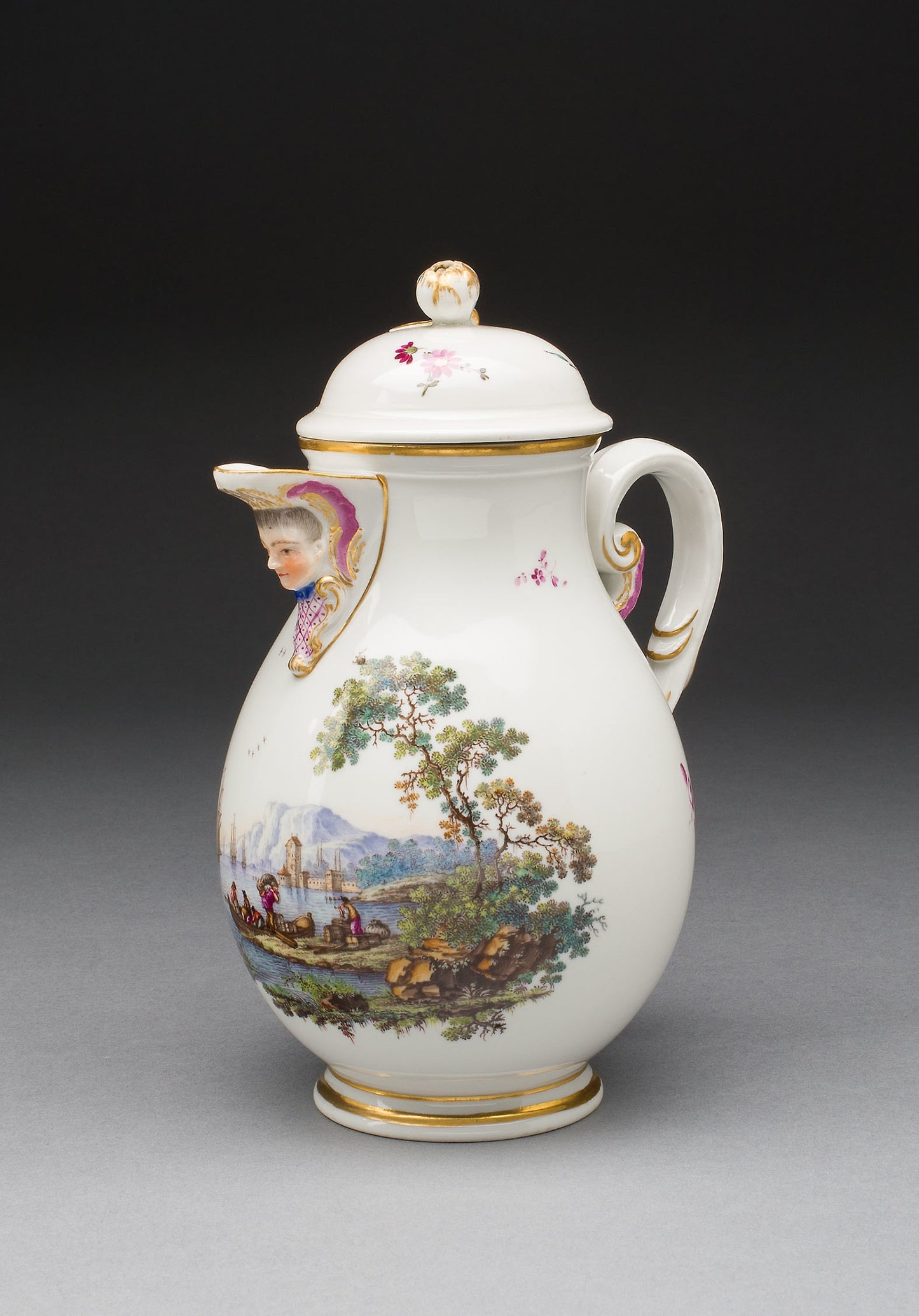 Coffee Pot -  Ansbach Pottery and Porcelain Factory, decorated in the Hague,  Poster Print Wall Art