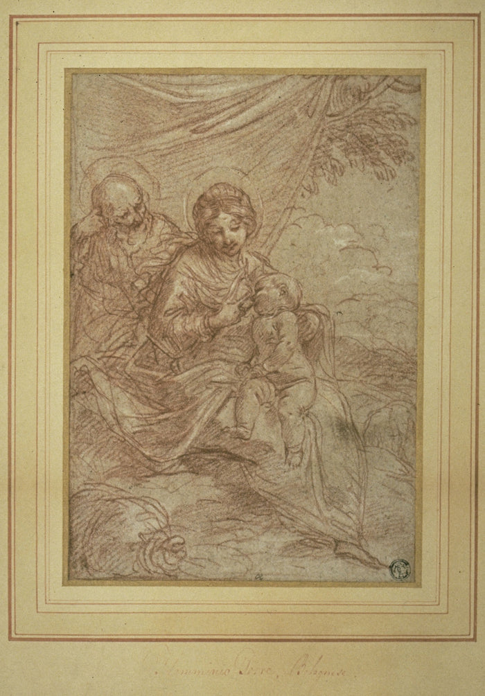 Rest on the Flight into Egypt: Flaminio Torre,16x12