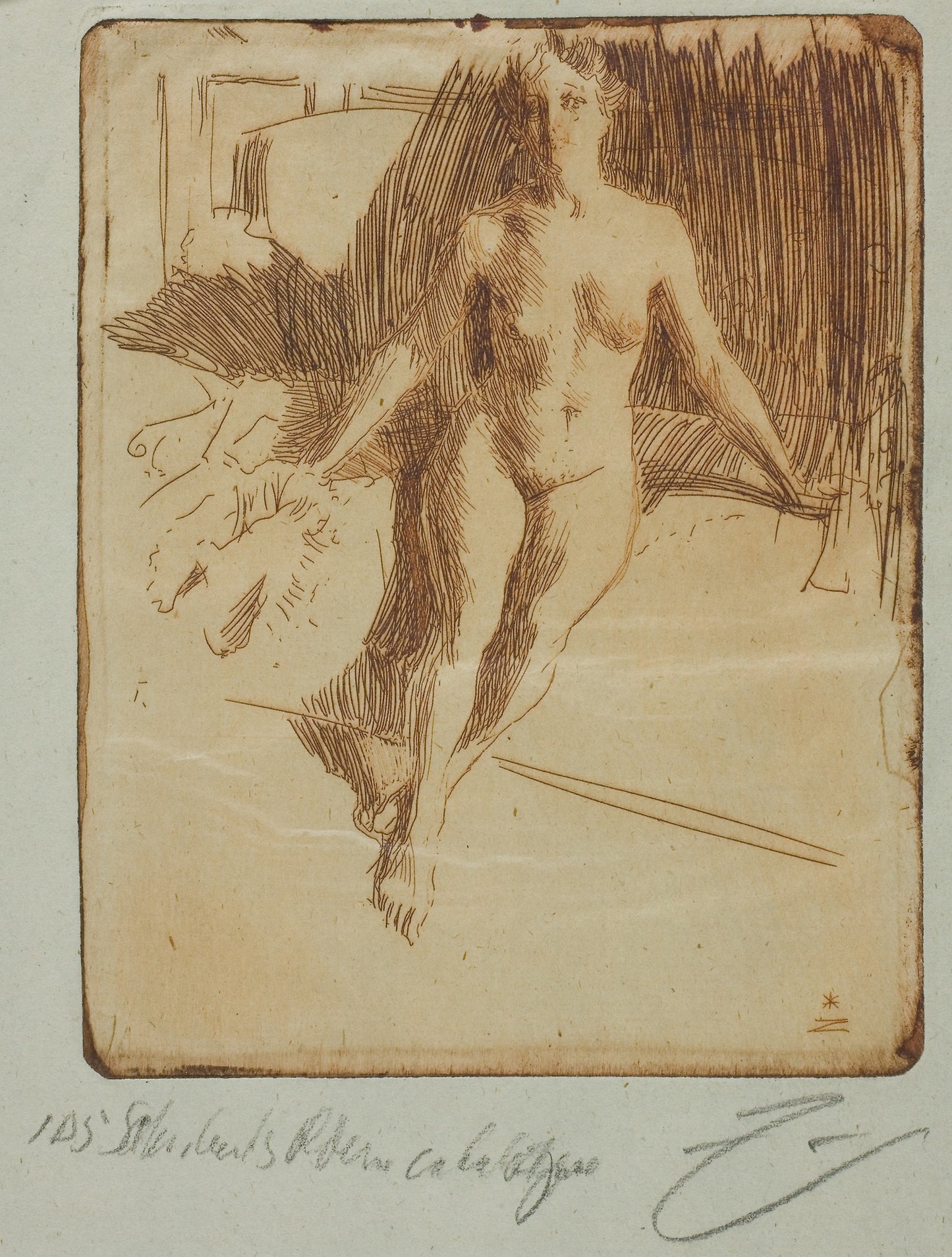 Study from Model -  Anders Zorn,  Poster Print Wall Art